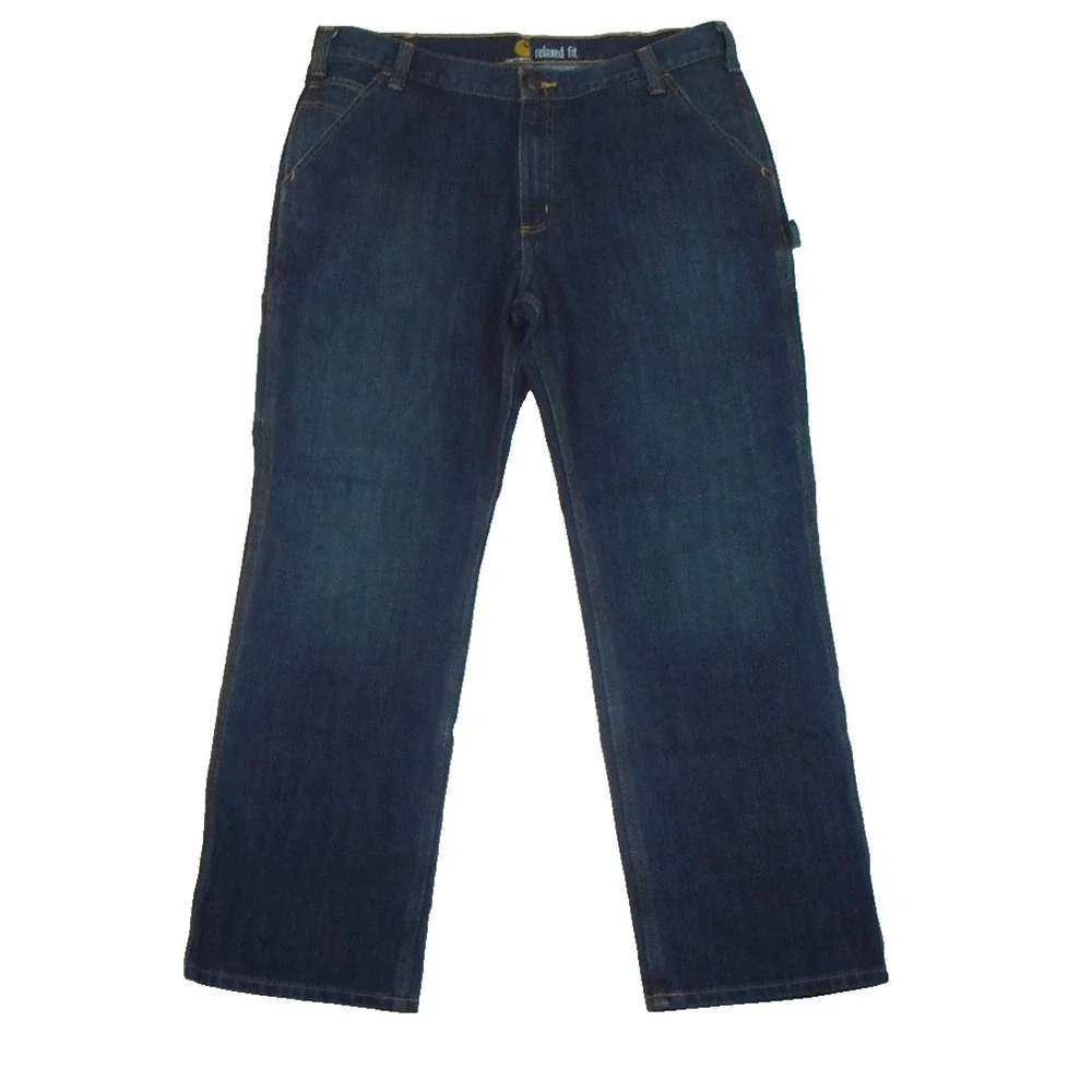 Carhartt Jeans‎ Mens 38x30 Blue Relaxed Fit Workwear Carpenter Utility Pockets